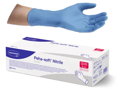 Zdjęcie produktu dla Rękawice do badań Hartmann Peha-soft z nitrylu, bezpudrowe i bezlateksowe, 100 szt