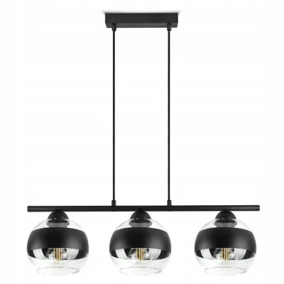 Zdjęcie produktu dla Lampa Wisząca Sufitowa Żyrandol Czarna Szklane Kule Black Belt BZR3 LED E27