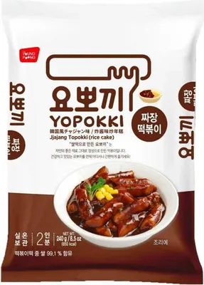 Immagine prodotto di Young Poong Co., Ltd | Yopokki - 240 g (2 x 120 g) - Salsa jjajang delicata - Snack coreani - Spaghetti di riso