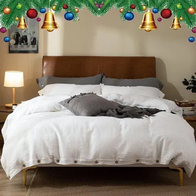 Produktbild von Famanu Bettwäsche Set 135 x 200 cm, 2-teilig, Halbleinen, Weiß