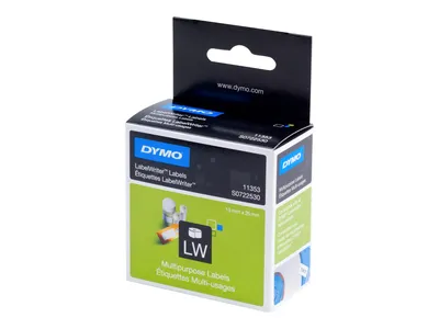 Obrázek produktu pro Víceúčelové štítky DYMO LabelWriter, černé, bílé, 25 mm, 13 mm, papír, krabička, 40 mm