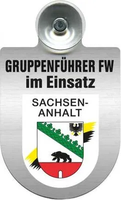 Produktbild von Einsatzschild incl. Saugnapf - Gruppenführer Feuerwehr im Einsatz - 309750 - incl. Regionen nach Wahl Color - Region Sachsen-Anhalt