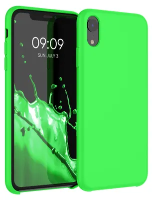 Produktbild von kwmobile Handyhülle für Apple iPhone XR Hülle - Case Silikon - Kabelloses Laden - Schutzhülle Cover in Limettengrün