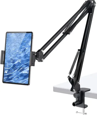 Produktbild von Tablet Halterung Tablet Ständer für Bett 360°Drehbarer Tablet Halter - Flexibler Verstellbarer Lang Arm Handyhalterung für alle 4,7-12,9 Zoll iPad usw.