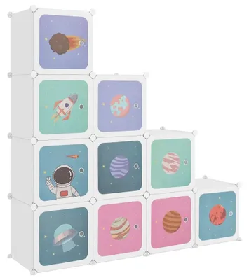 Image de Armoire modulaire Cube, blanche, dimensions : 49 x 31,5 x 123,5 cm