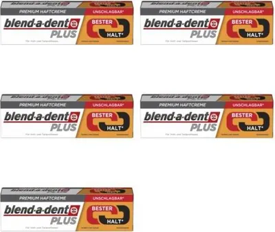Image de 5 x Blend-a-dent Premium Crème adhésive Duo Force 40 g