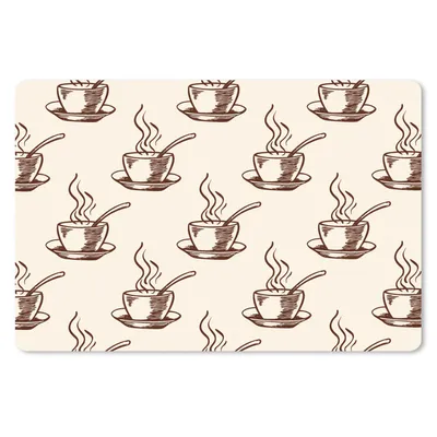 Produktbild von MuchoWow® Schreibtischunterlage Muster - Vintage - Kaffee 60x40 cm - XXL Mauspad - Großes Mauspad
