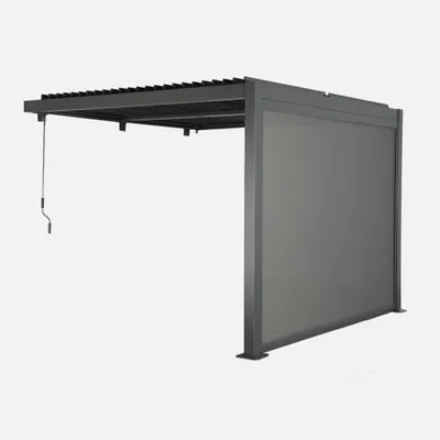 Produktbild von sweeek -  Wand Pergola Palace 3x3m mit Lamellendach + 1 Markise 3m - Anthrazit