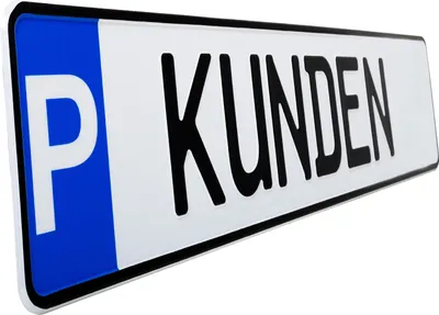 Produktbild von 1 Stück KUNDEN P- Kennzeichen Privatkennzeichen Parkplatzschild Nummernschild Kunden schwarz Parkplatzmarkierung
