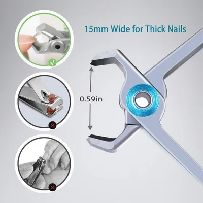 Produktbild von Nagelknipser dicke Nägel, extra breiter Zehennagelknipser aus Edelstahl mit 17 mm Öffnung, großer Nagelclipper mit Nagelfeile und Aufbewahrungsbox