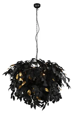 Image de Lustre LEAVY noir et doré 4xE14x28W en métal, dimensions : 150x70x70 cm, IP20, RL