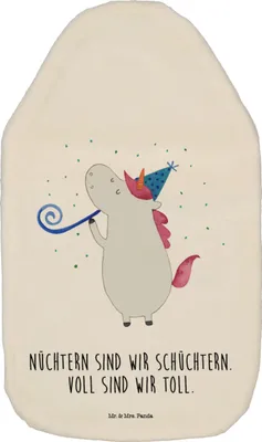 Produktbild von Mr. & Mrs. Panda Wärmflasche Einhorn Party - Weiß - Geschenk, Flauschige, Kuschelwärmflasche, Club, Geburtstag, Konfetti, Unicorn, Einhörner, Alkohol, Wärmflaschen