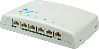 Produktbild von TELEGÄRTNER Mini-Verteiler MPD6 Cat.6A (Class EA), für Wandmontage, 6 Ports