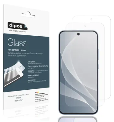 Produktbild von 2x Schutzfolie für Oppo Reno15 F matt - Anti-Shock 9H Folie dipos Glass Kunststoffglas