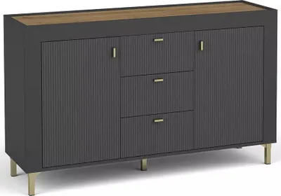 Immagine prodotto di Cassettiera combinata AUROVA - rovere nero / whisky