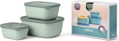 Produktbild von Set Multischüssel Cirqula rechteckig hoch 3-teilig (750+1500+3000 ml) - Nordic sage