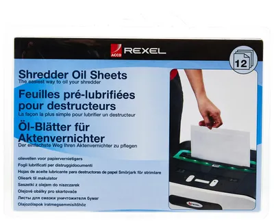 Produktbild von Rexel 2101948 Schmiermittelblätter (für Aktenvernichter) 12 Stück