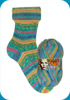Produktbild von Opal FUNKY 4-fach Pullover- und Sockenwolle 100 g, 425 m  Farbe 11580 - tanzende Märchenschuhe