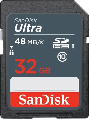 Productafbeelding van SanDisk Ultra, 32 GB, SDHC, Klasse 10, UHS-I, 80 MB/s, Magnetisch bestand, Schokbestendig, Temperatuurbestendig, Waterdicht