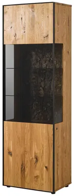 Produktbild von MASSIVMOEBEL24.DE Vitrine Wildeiche 65x45x201 natur geölt STARNBERG #09