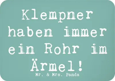 Produktbild von Mr. & Mrs. Panda magnet Spruch Klempner Helden - Meeresbrise - Geschenk, Berufe, Kühlschrankmagnet, whiteboardmagnet, Fachwissen, Alltagshelden, handgefertigte Geschenke