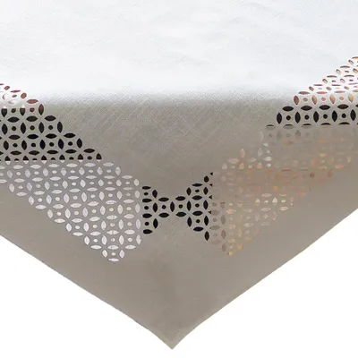 Produktbild von Tischdecke REA durchbrochene Ornamente Polyester weiß 85 x 85 cm