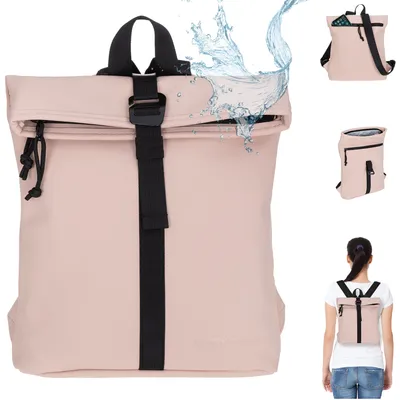 Produktbild von Rucksack Damenrucksack klein New Rebels Tim Fashion small Freizeitrucksack Handtasche Daypack  511255 13 Rosa-Schwarz + Bagboom Schlüsseletui