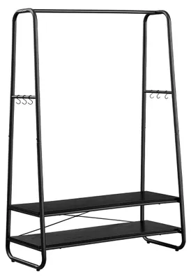 Produktbild von Kleiderständer mit Kleiderstange – Spanplatte und Stahl – 45 x 100 x 160 cm – schwarz
