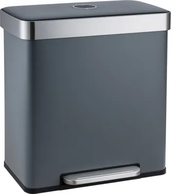 Produktbild von SVITA LT2X30 Mülleimer 60l Treteimer 2 Fächer mit Deckel Grau