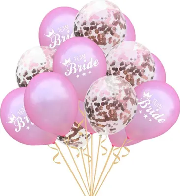Produktbild von Oblique Unique Team Bride Konfetti Luftballon Set 15 Stk JGA Hochzeit rosa