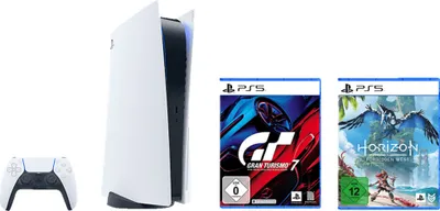 Produktbild von Sony Playstation 5 PS5 Disc Bundle Edition inkl. den Spielen Horizon: Forbidden West & Gran Turismo 7