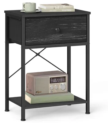 Produktbild von SONGMICS Beistelltisch schmal, Nachttisch mit Ladefunktion LGS101B201