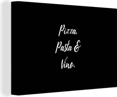 Zdjęcie produktu dla OneMillionCanvasses® - Obraz na płótnie - Fototapeta na płótnie - Przysłowia - Cytaty - Pizza. Pasta & Vino - Miłośnik pizzy - Pizza