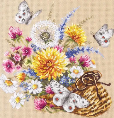 Produktbild von Magic Needle Zweigart Edition Kreuzstich Set "Wiesenblumen", Zählmuster, 25x25cm