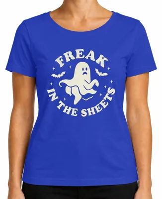 Obrázok produktu pre Šialenec v obliečkach Halloween duch vtipný výrok Retro Vintage dámske tričko, modrá, L