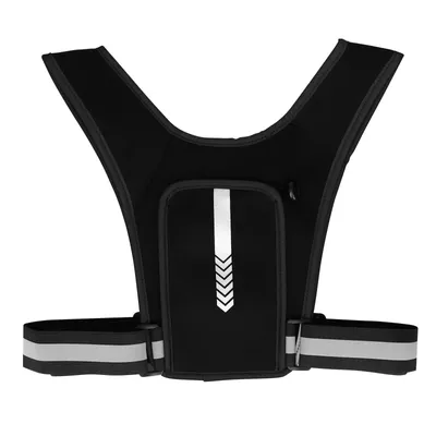 Image de Avizar, gilet de sécurité réfléchissant avec poche intégrée pour téléphone portable, couleur noire