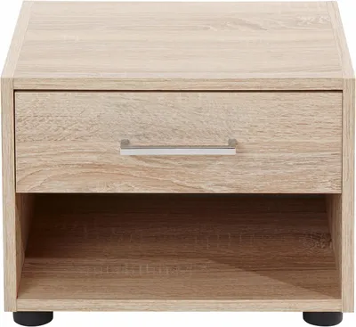 Produktbild von 2er Set Nachtkonsole Petra Nachttisch 42x35x32cm Eiche Sägerau mit Schubladen