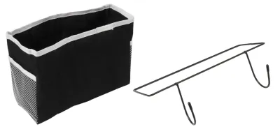 Aufbewahrungstasche mit Haken, Canvas, 30x11x19 cm, schwarz