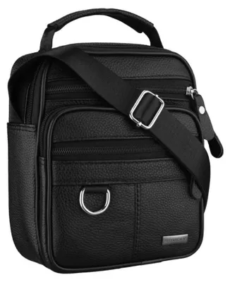 Obrázek produktu pro Rovicky pánská crossbody taška z přírodní kůže černá 20x17 cm