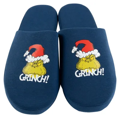 Produktbild von The Grinch Hausschuhe für Herren - Grinch! Puschen Schlappen Slipper Pantoffeln Blau 45-46