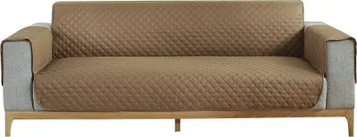 Produktbild von Sesselschoner 1 Sitzer Sofa Schoner Universal Wasserdicht Reversibel Gesteppte Gepolsterter Sofaschutz Sesselauflage, Hellbraun
