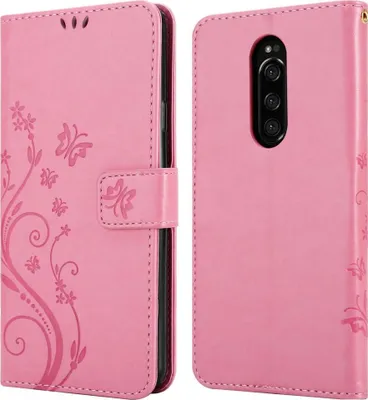 Produktbild von Cadorabo Hülle für Sony Xperia 1 / Xperia XZ4 Schutz Hülle in Rosa Schutzhülle Handy Hülle Etui Case Blumen Flower