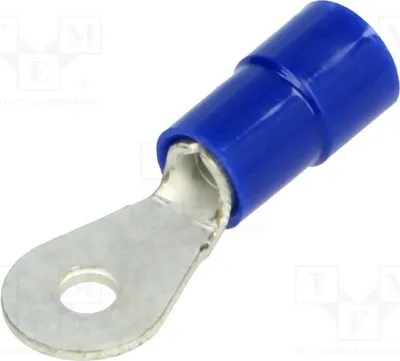 Immagine prodotto di 10 connettori a crimpare: anello M2,5, connessione a crimpare, diametro: 2,6 mm, sezione del cavo: 1,5÷2,5 mm², colore blu, modello BM 00201, isolati