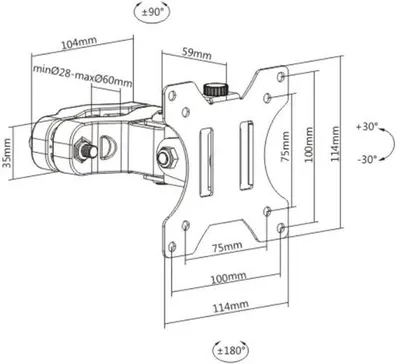 Produktbild von TV-Halter für 17-32 Zoll, kantelbar, 8 kg Belastbarkeit, VESA 75/100