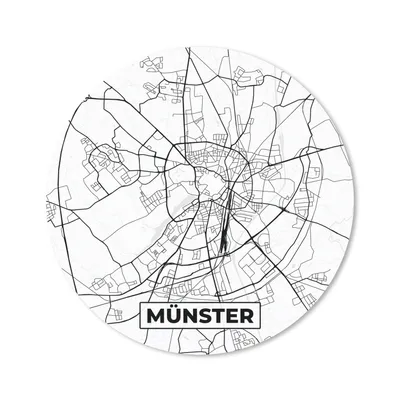 Produktbild von MuchoWow® Mauspad Mousepad Münster - Karte - Stadtplan 40x40 cm - Mousepads - Maus Mat - Pad - Mausunterlage - Schreibtisch Accessoires