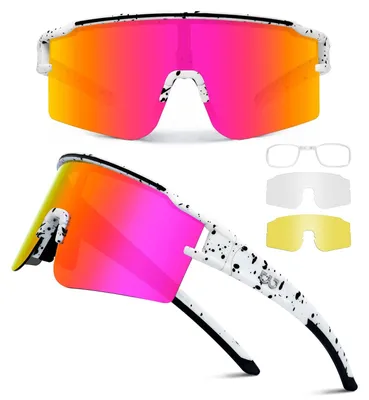 Produktbild von Polarisierte Fahrradbrille mit 3 Wechselgläsern