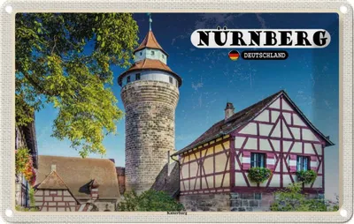 Produktbild von vianmo Blechschild 12x18 cm NürnbergKaiserburg Bildmotiv Reisemotiv Abenteuer Reisen
