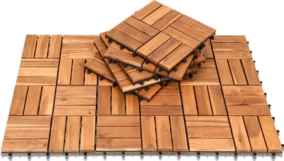 Obrázek produktu pro TolleTour 2m² dřevěné dlaždice akátová mozaika terasová dlaždice 30x30 cm dlaždice zásuvný systém mozaika řezaná na míru terasová dlaždice terasa balkon