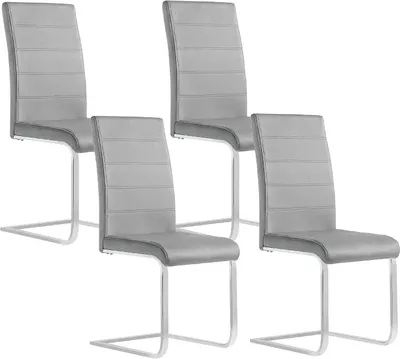 Produktbild von WOLTU Esszimmerstühle 4er Set, Polsterstuhl, Samtstuhl, Dunkelgrau
