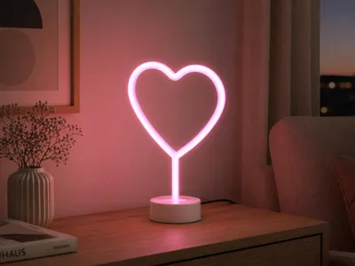 Produktbild von Reality LED Tischleuchte Heart 30 x 20 cm warmweiß rosa